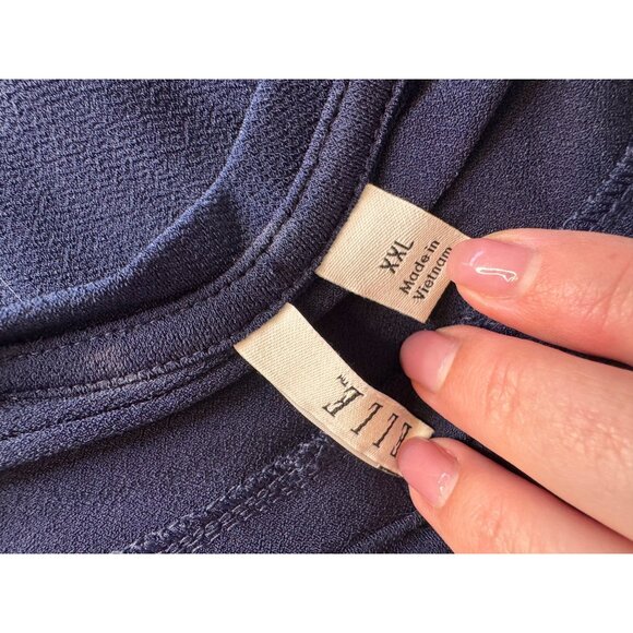 Elle Royal Blue Scalloped Hem Embroidered Size XXL White Trim Sleeveless EUC - Picture 4 of 8